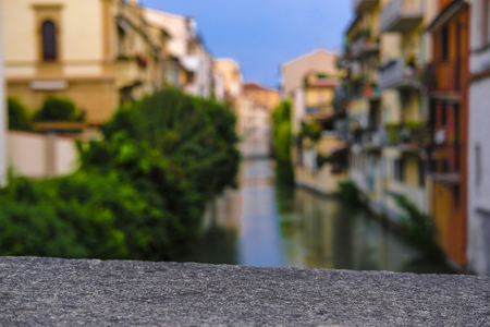 Padova, Italy - July, 27, 2019: Landscape with the image of channel in Padova, Italyのeditorial素材