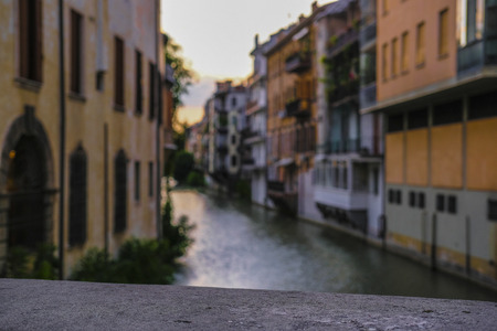 Padova, Italy - July, 27, 2019: Landscape with the image of channel in Padova, Italyのeditorial素材