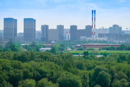 Image of a panorama of Kolomenskoye park in Moscow at spring