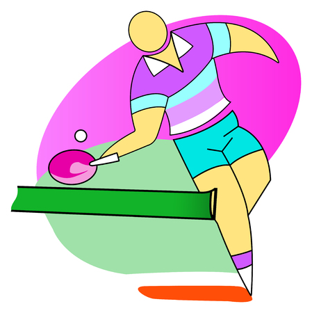 Professional table tennis player strikes the ballのイラスト素材