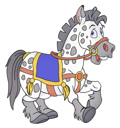 Illustration of smiling horse on white backgroundのイラスト素材
