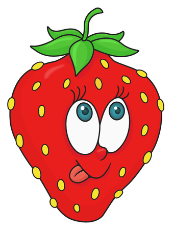 Fresh strawberry cartoonのイラスト素材
