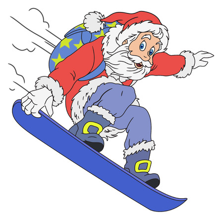 Cheerful Santa claus cartoon illustration.のイラスト素材