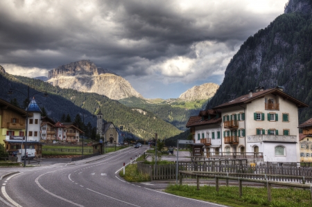 Mazzin, a Village in the Italian Dolomiesのeditorial素材