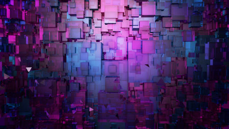 Abstract digital architecture background. Microchip technology 3D illustration