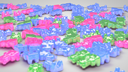 Gummy bear candy, jelly bears. 3D illustrationの写真素材