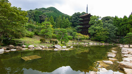 Tourist spot named Rurikoji Temple in Yamaguchi Prefecture, Japanのeditorial素材