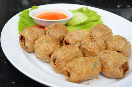 Deep fried crispy crab rollの写真素材