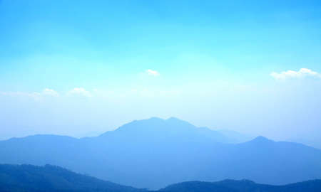 Light blue sky and mountainの写真素材