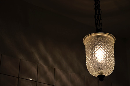 Vintage style hanging lamp with chainの写真素材
