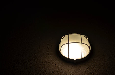 Classic hanging lamp on black background
