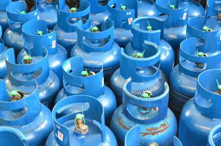 Blue LPG or propane tank