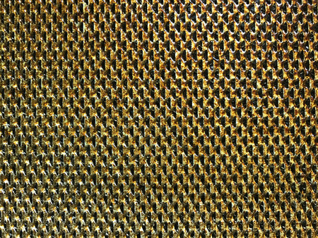 Dirty grille air filter for cooking oil vapor trap, with oil stain and dropの写真素材