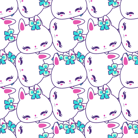 Little cute bunny pattern. Children's wallpaper. Funny character.のイラスト素材