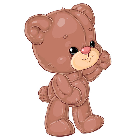 Cute little teddy bear. Children's character. Plush toy friend.のイラスト素材