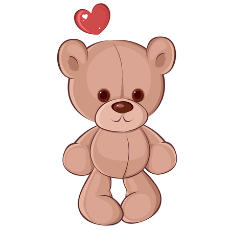 Cute Teddy Bear in love for Valentine's Day. Children's character.のイラスト素材