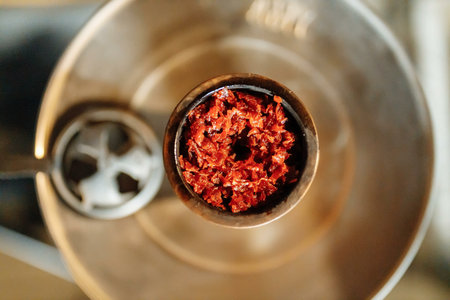 tobacco in the bowl , hose , bulb and a tunnel on the table in the hookah
