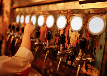 Beer is poured in the bar