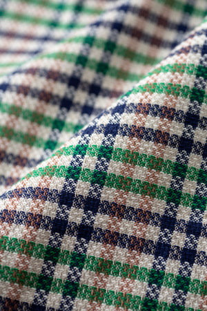 Blue and Green check fabricの写真素材