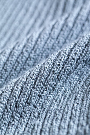 close up of Blue gray knit fabric