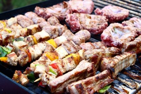 grilled skewersの写真素材