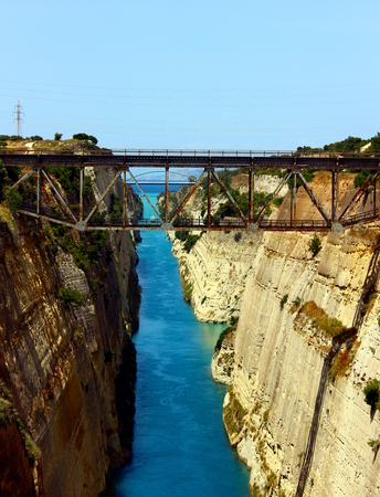Corinth channel in Greeceの写真素材