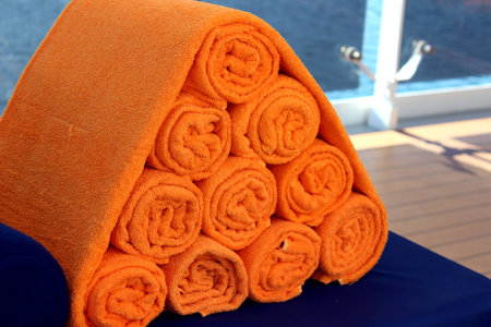 orange towelsの写真素材