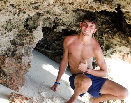 boy on the beachの写真素材