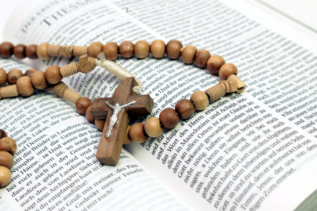 bible with rosary