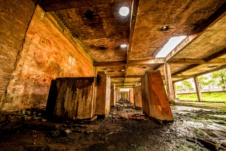 Abandoned cement plantの写真素材