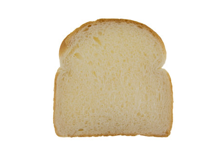 a slice of white bread on a white background