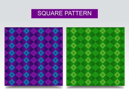 Square pattern set for ceramic or cloth or wall decorationのイラスト素材