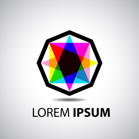 Company vector logo design element. Abstract hexagon shaped vector symbolsのイラスト素材