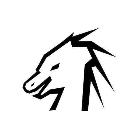Head of dragon silhouette vectorのイラスト素材