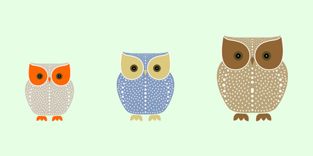 Owl vector set template. owl icon designのイラスト素材