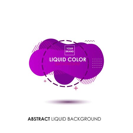 Abstract Liquid Purple Color Banner with line Frame and Brand Placing Logoのイラスト素材
