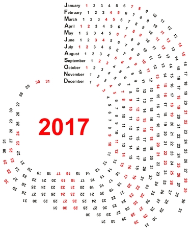 Calendar 2017のイラスト素材