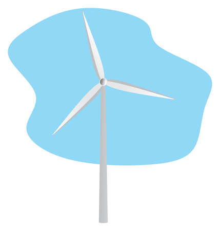wind turbine generating electric energy vector drawing green eco power concept sustainable source and resource ecology flat design renewable system illustration nature effect alternative generationのイラスト素材