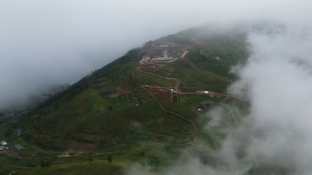 Aerial view of Phu Langka National Park, Phetchabun, Thailandの写真素材