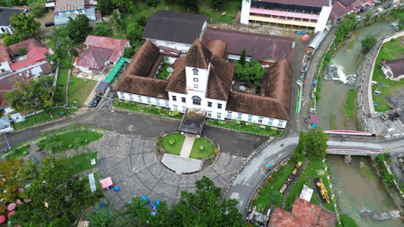 Aerial view of the Church in Korat, Thailandのeditorial素材