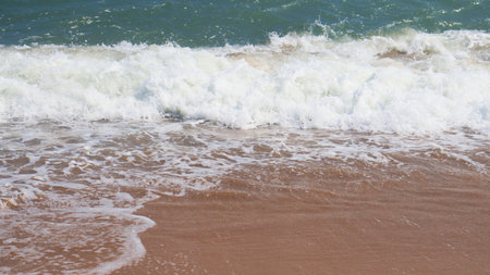 beautiful beach and sea waves and Sea white foam