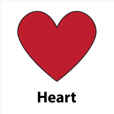 Heart geometric shape red color vectorのイラスト素材