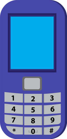 mobile phone with a light blue color screenのイラスト素材