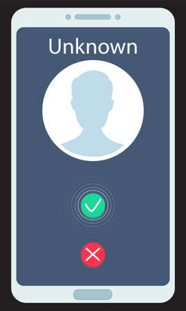 smartphone with call icons contact us iconのイラスト素材