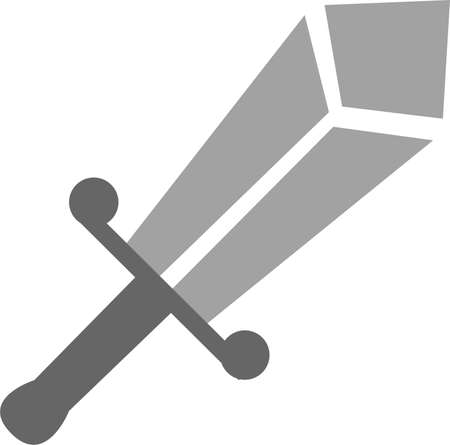 illustration of sword gray color on white backgroundのイラスト素材