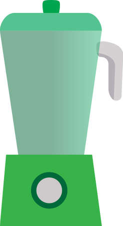 illustration of an electric mixer green color on a white backgroundのイラスト素材