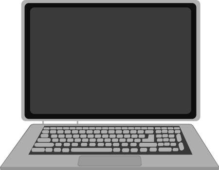laptop computer isolated on gray backgroundのイラスト素材