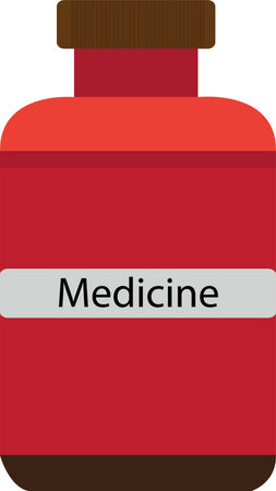 medicine bottle illustration, with white backgroundのイラスト素材