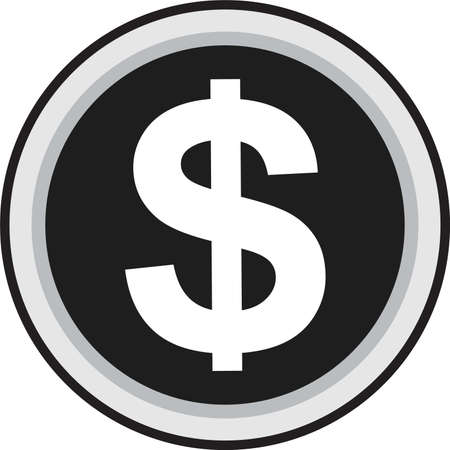 Doller coin icon. on white backgroundのイラスト素材