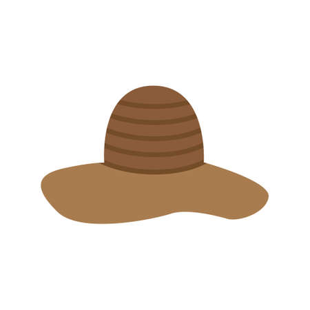hat stripped brown color. on white backgroundのイラスト素材